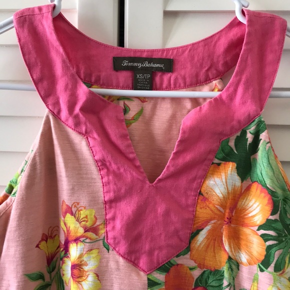Tommy Bahama XS pink tropical dress - Picture 3 of 8